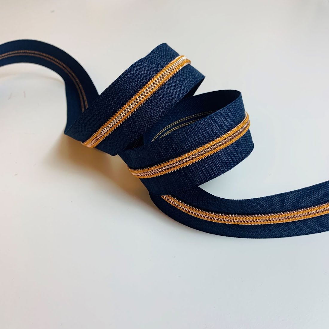 Metallisierter Reissverschluss - Meras 6mm Reissverschluss / Navy - Kupfer