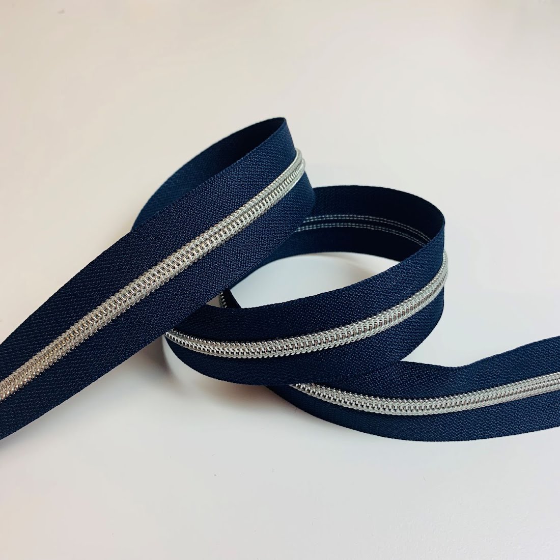 Metallisierter Reissverschluss - Meras 6mm Reissverschluss / Navy - Silber