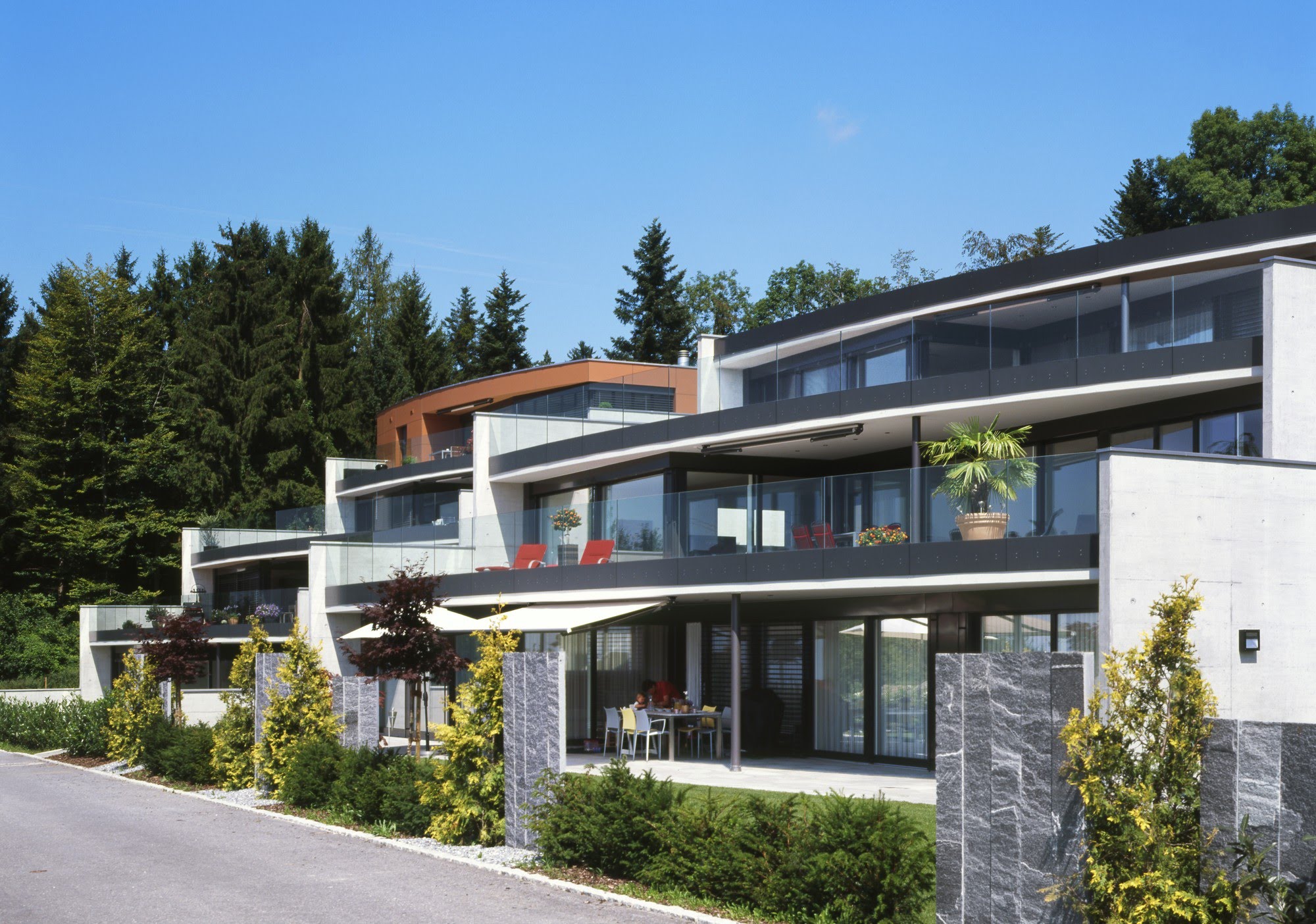 Wohnen MFH Zwei Terrassenhäuser am Tannberg Architektur,Wohnungsbau,Wohnhäuser,Einfamilienhäuser,Mehrfamilienhäuser