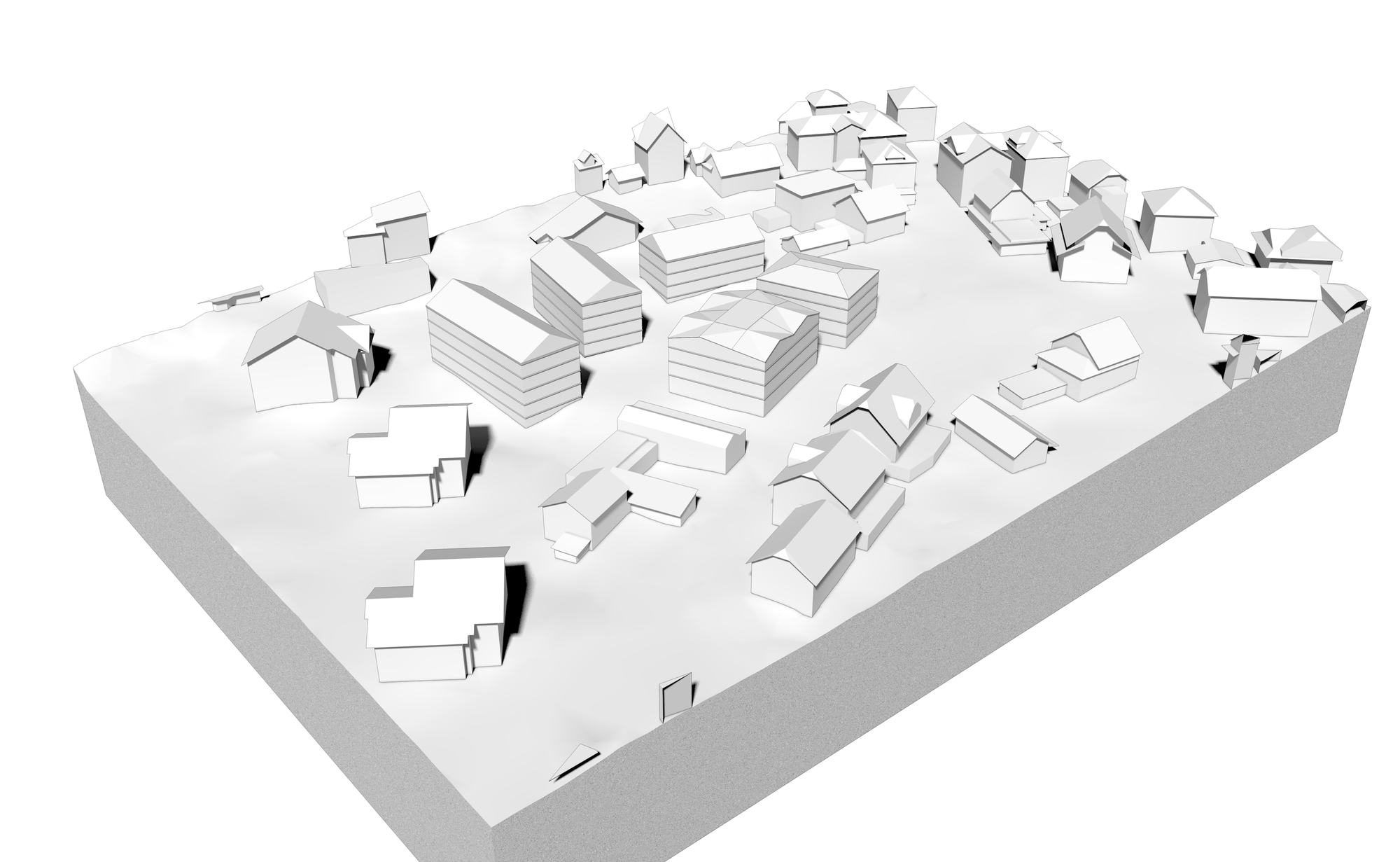 Öffentlich,Wohnen MFH Machbarkeitsstudie, Richtprojekt und Gestaltungsplan in Ruswil Architektur,Wohnungsbau,Wohnhäuser,Einfamilienhäuser,Mehrfamilienhäuser