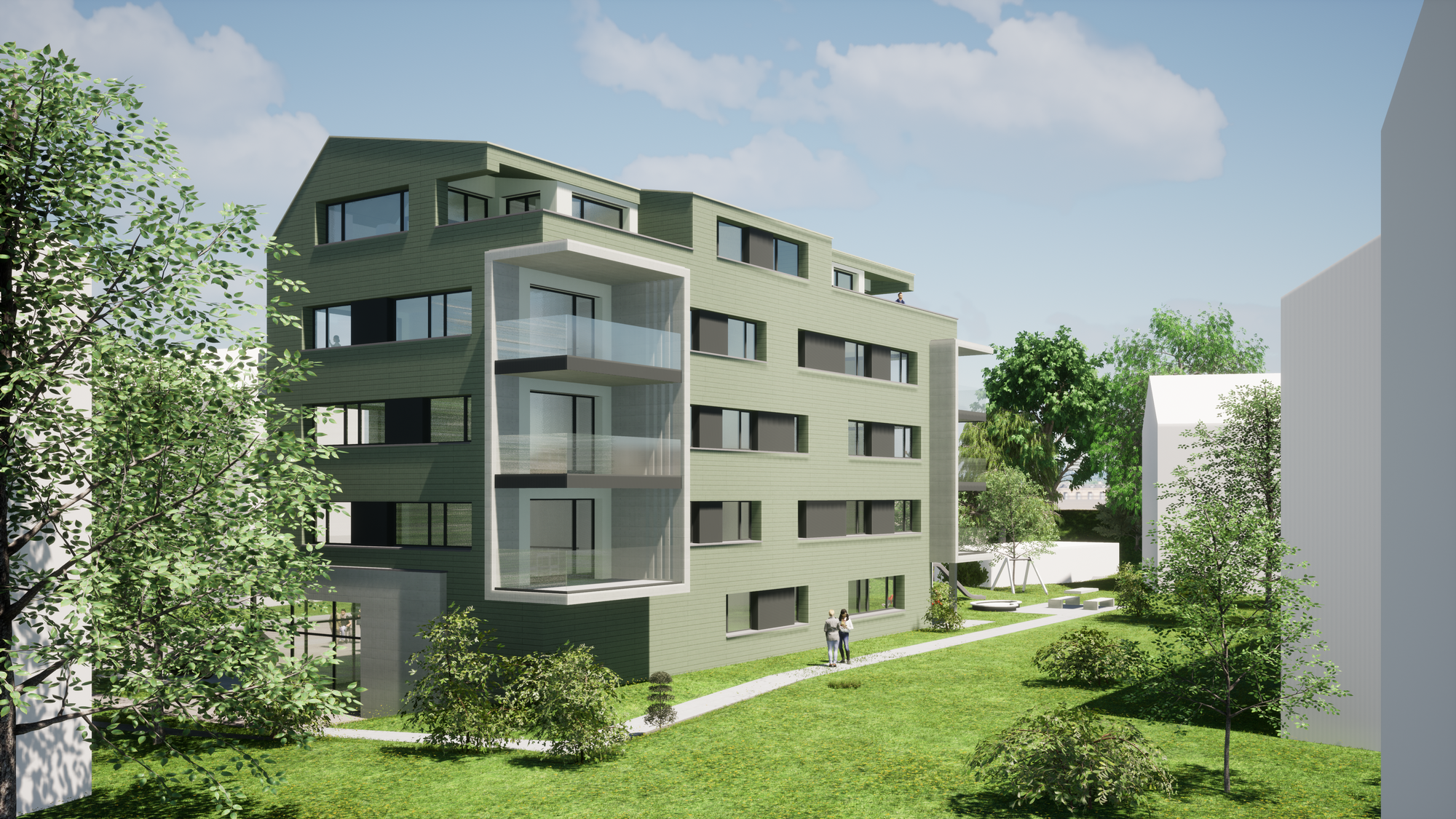 Wohnen MFH Ersatzneubau Architektur,Wohnungsbau,Wohnhäuser,Einfamilienhäuser,Mehrfamilienhäuser