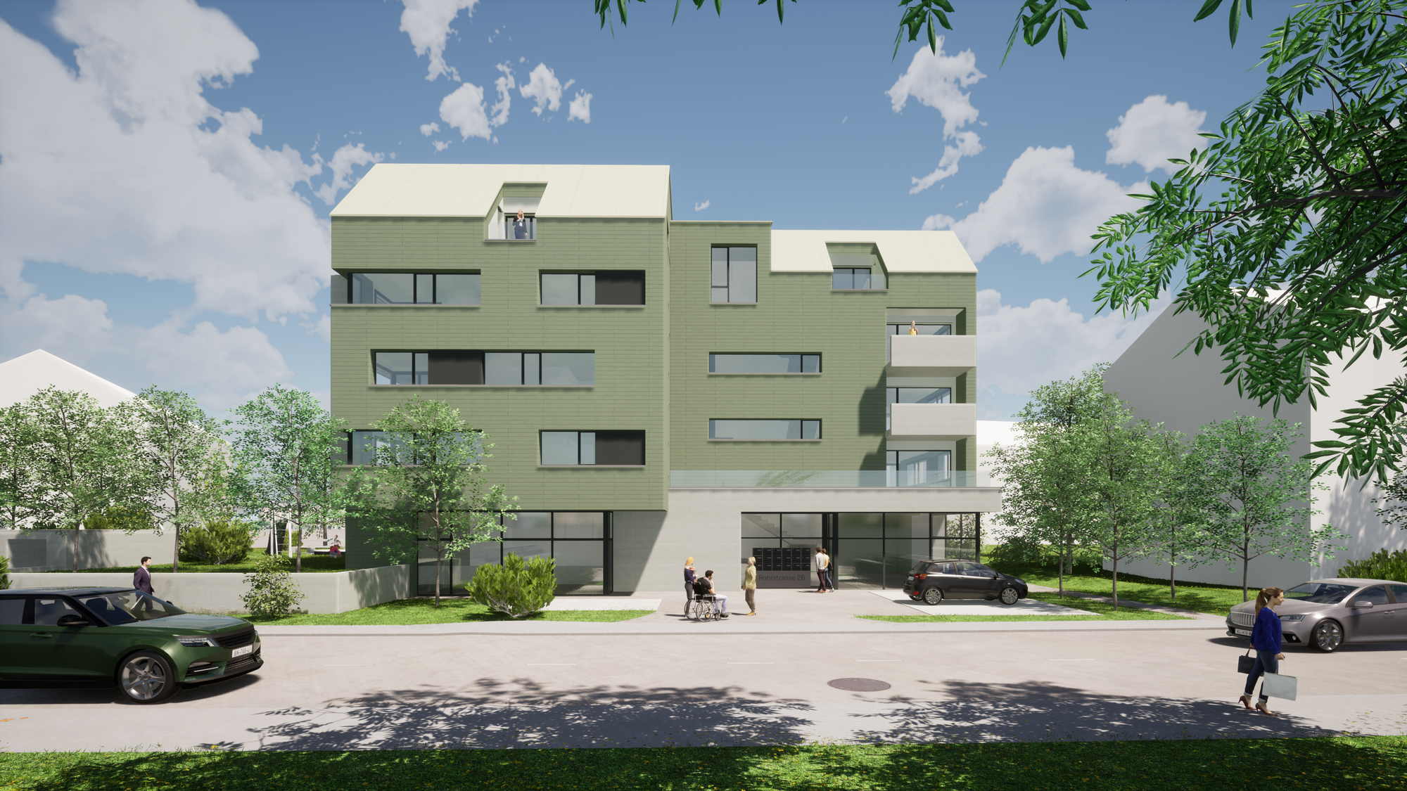 Wohnen MFH Ersatzneubau Architektur,Wohnungsbau,Wohnhäuser,Einfamilienhäuser,Mehrfamilienhäuser