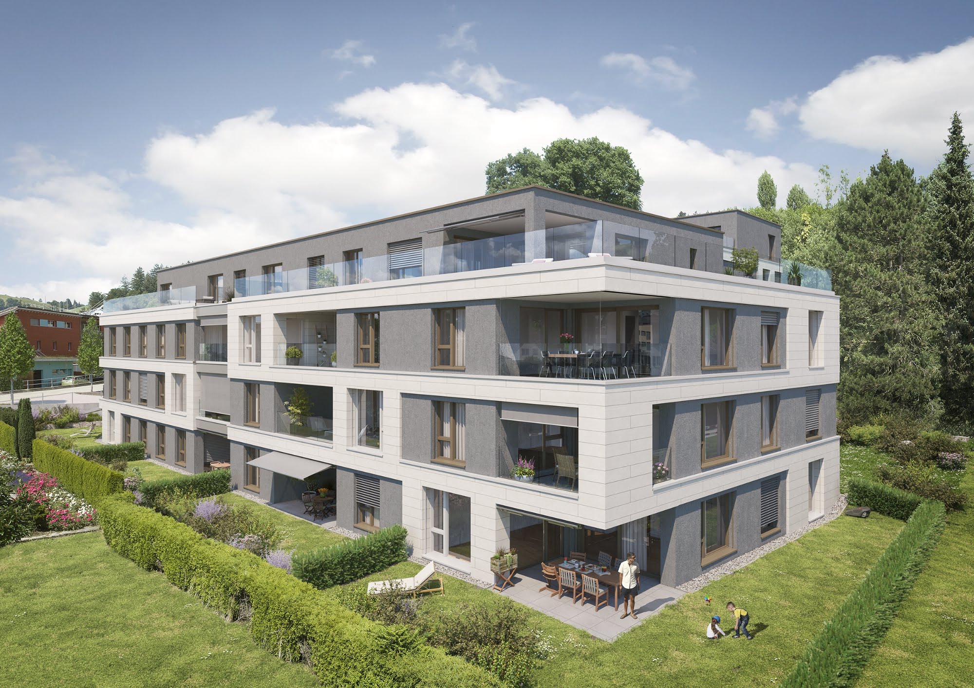 Wohnen MFH Neubau 2 MFH in Willisau Architektur,Wohnungsbau,Wohnhäuser,Einfamilienhäuser,Mehrfamilienhäuser