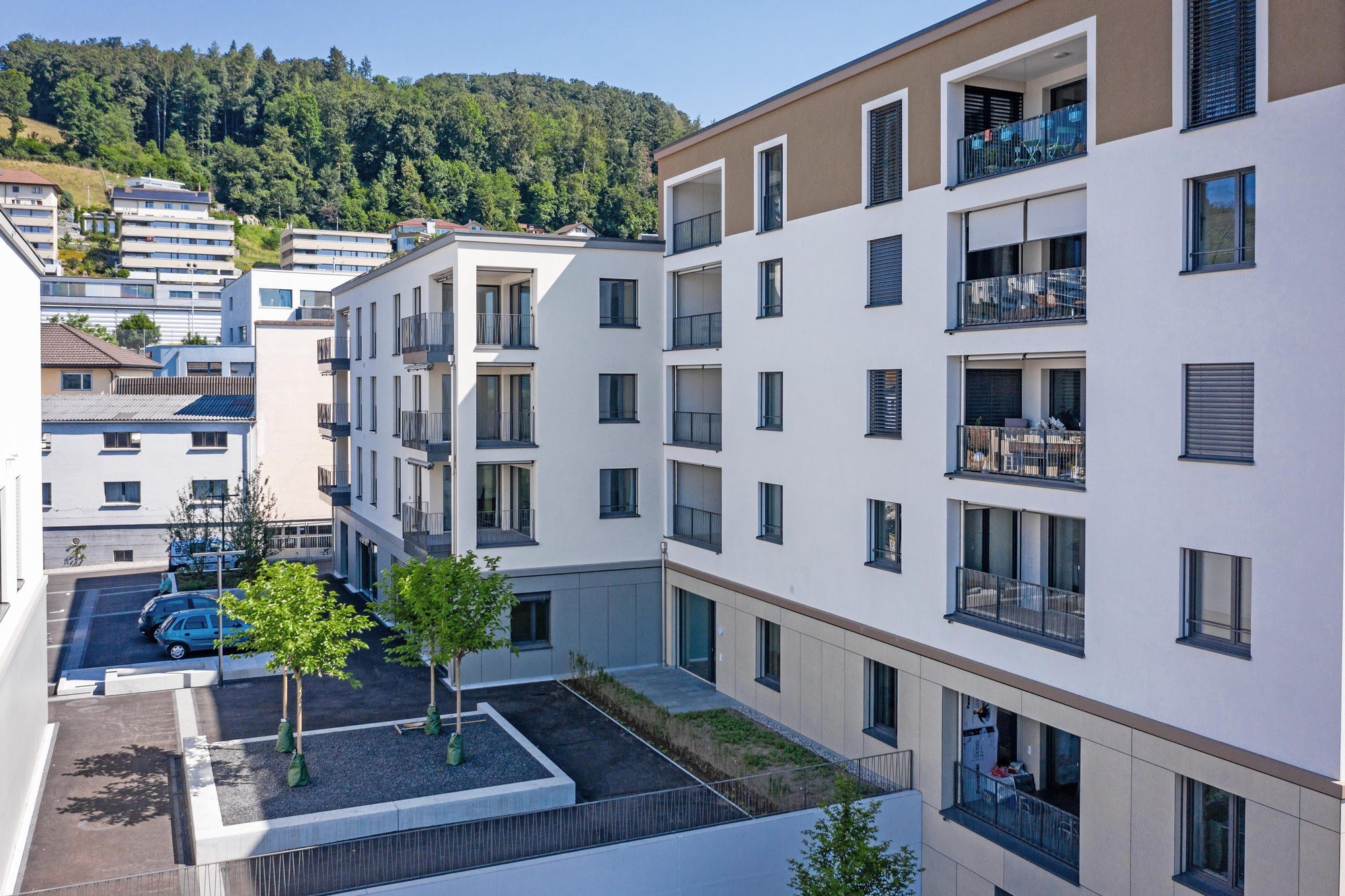 Wohnen MFH,Gewerbe Überbauung Glasi in Wauwil Architektur,Wohnungsbau,Wohnhäuser,Einfamilienhäuser,Mehrfamilienhäuser