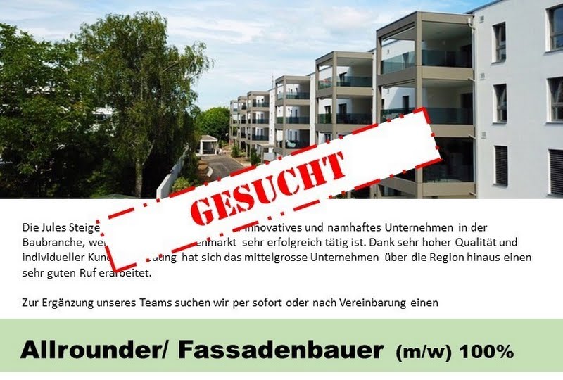 Gesucht: Allrounder/ Fassadenbauer 100% (m/w)